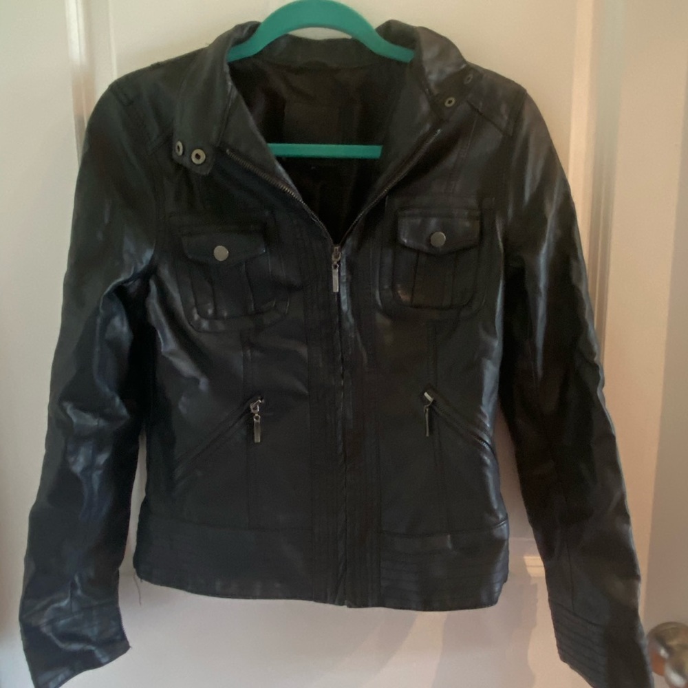 Black leather jacket